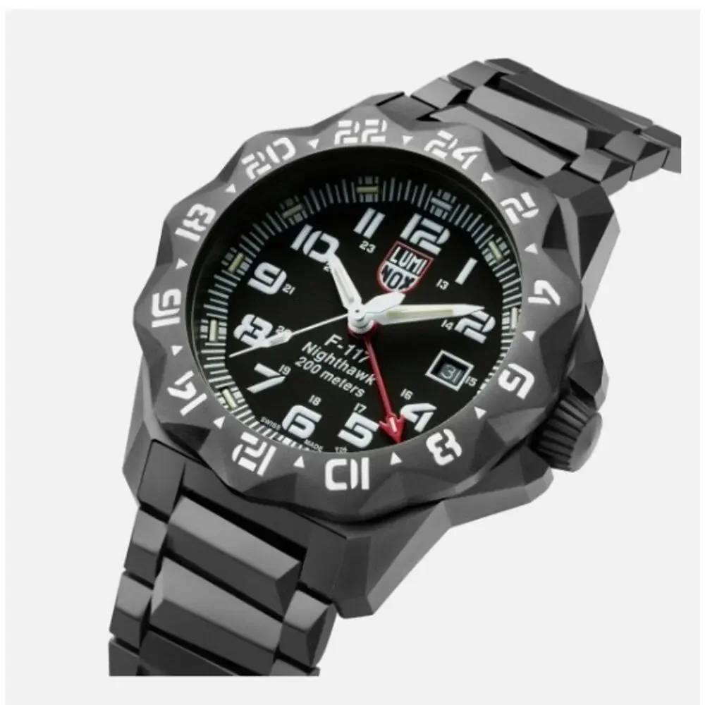 NEW Luminox F-117 Nighthawk GMT Gunmetal Divers Quartz Men's Watch XA.6422